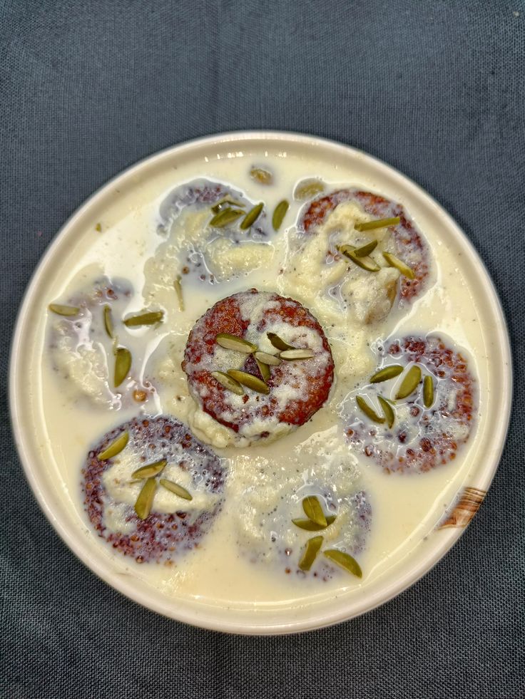 Rasabali cottage cheese in sweetened milk